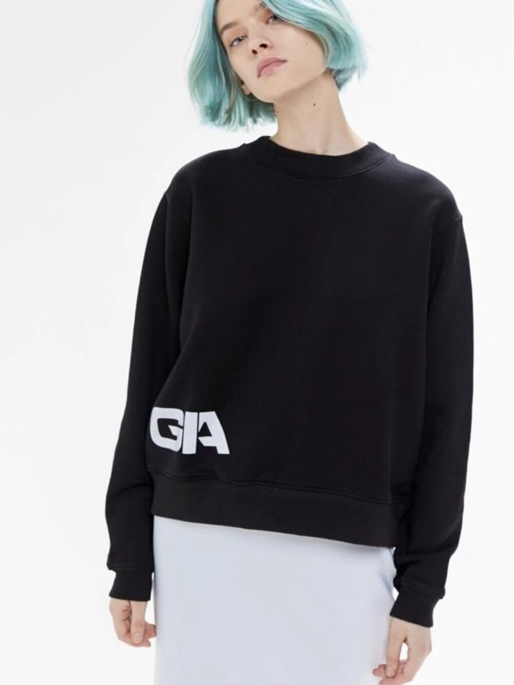 I.A.M. GIA Taja Sweatshirt | Faded Black | Size S | 100% Cotton - Picture 8 of 8